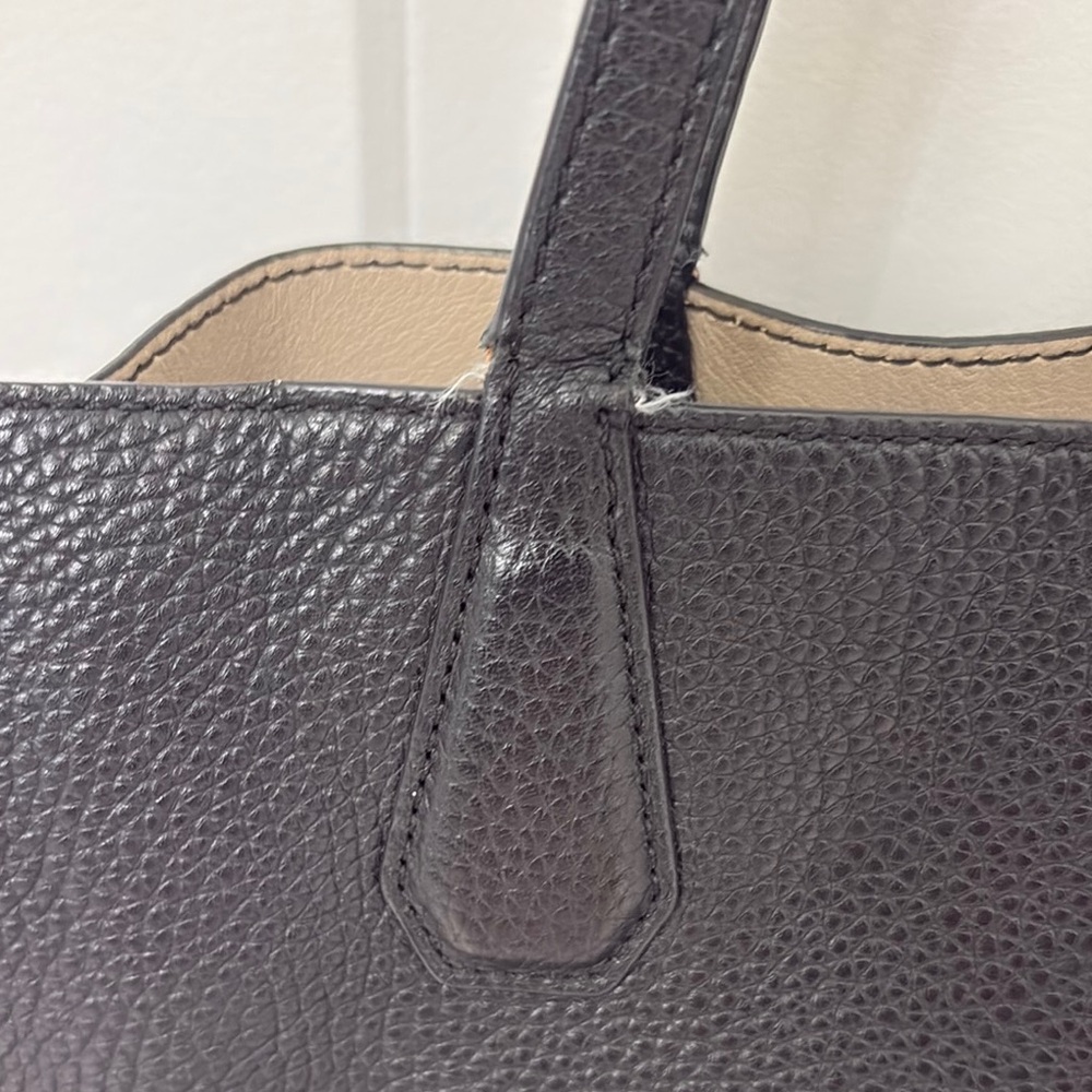 Tory Burch Black Pebbled Leather Tote - Picture 7 of 10